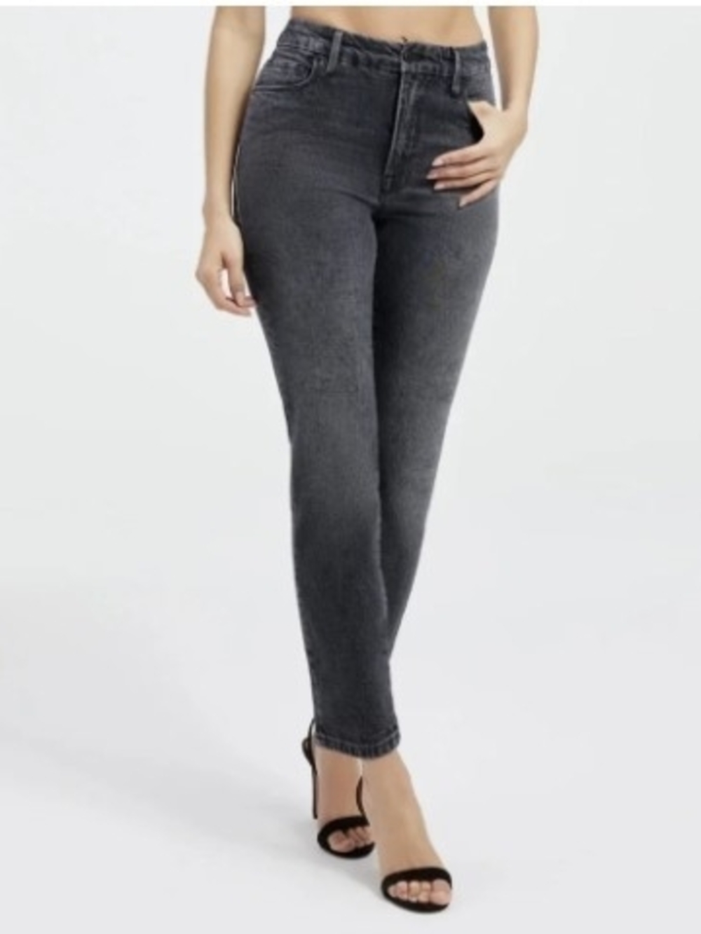 Good American Women's Charcoal High-Rise Jeans